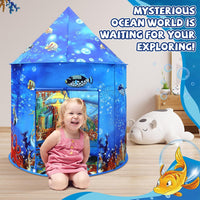 KAIVEE ocean kids play tent with mermaid, whales and sea turtles print - view 10
