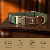 PU Leather Dog Collar for Small Dogs Puppy, Soft Lining, Green S – Essentials for Dogs - Green / L: Neck 16-23", Width 1" - image 4