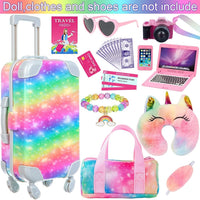 K.T. Fancy 23 PCS 18 Inch Girl Doll Accessories Suitcase Luggage - Rainbow Tie-Dye Suitcase - image 2