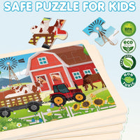 LACCHOUFEE 4-pack wooden puzzles for kids ages 3 to 5 - view 8