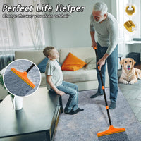Carpet Rake for Pet Hair Removal Tool - 60‘’ / Orange - image 2