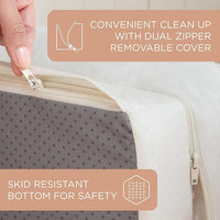 TOWN & COUNTRY EVERYDAY CuddleTown Comfy Solid Bolster Sofa Pet Bed, Supportive & Calming Egg Crate Foam, Non-Slip Bottom, Machine Washable Cover, Cream, Medium 28"x23"x8"