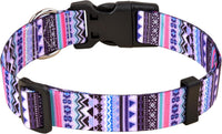Mihqy Dog Collar for Medium Dogs, Fashion Design, M - S (Neck 9.8-15.7", Width 5/8") / Purple Bohemia - image 2