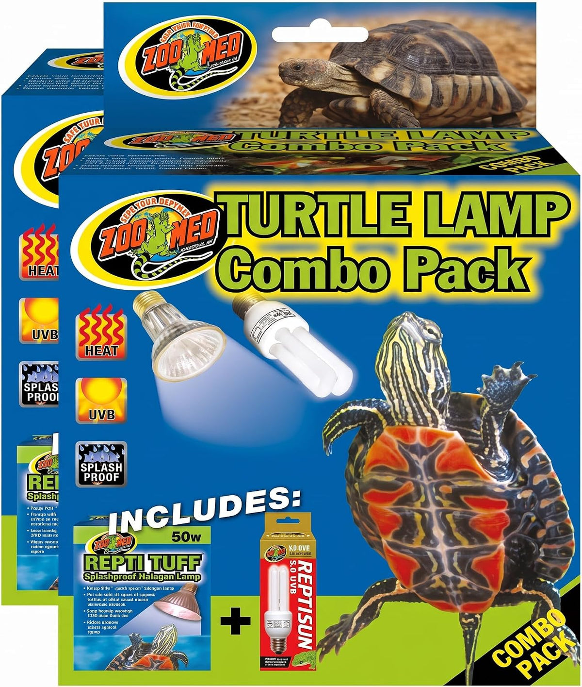 Zoo Med Turtle Lamp Combo Pack – Essentials for Reptiles And Amphibians - 2 Piece Set (Pack of 2)