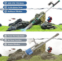 AKKEE Aquarium Vacuum Gravel Cleaner, 8 in 1 Multifunctional 36W Fish Tank Gravel Cleaner Vacuum for Water Changer Wash Sand Water Filter Circulation Waterproof Aquarium Vacuum Cleaner Timed Off