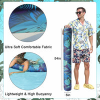 FindUWill 2-pack inflatable fabric-covered pool noodles in blue and green flower print - view 8