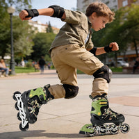 Kuxuan Boys Adjustable Inline Skates with Light up Wheels for Kids - Sand / Medium(Kids 13-3 US) - image 4