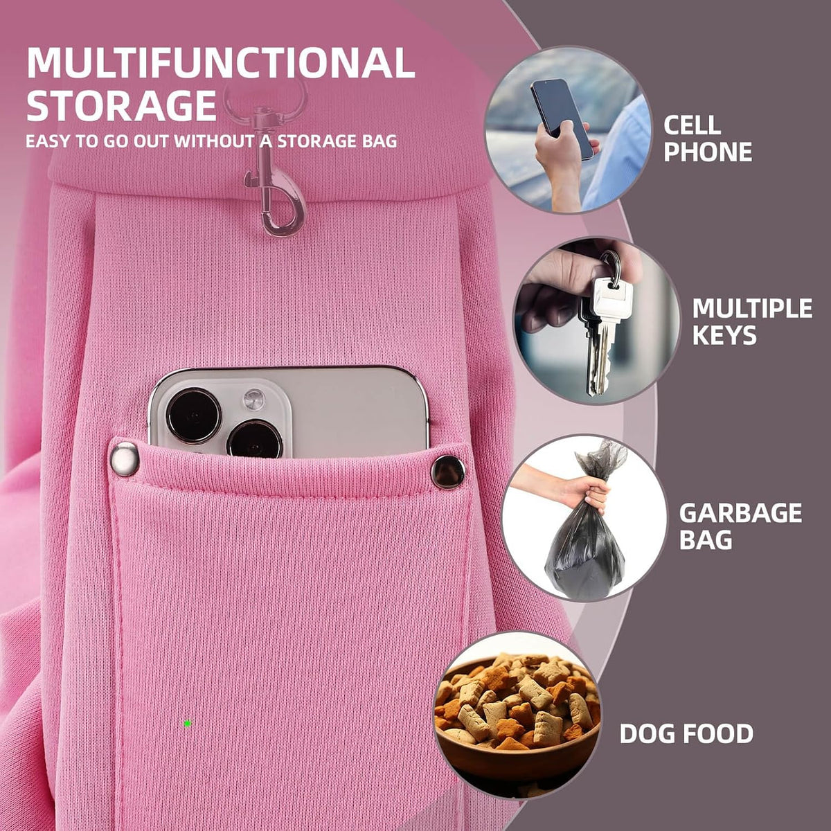 ARZQUT Dog and Cats Carrier Sling - Pink - image 3