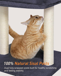 19" Small Cat Tree with Scratching Post for Indoor Cats with Perch – Essentials for Cats - Dark Gray - image 3