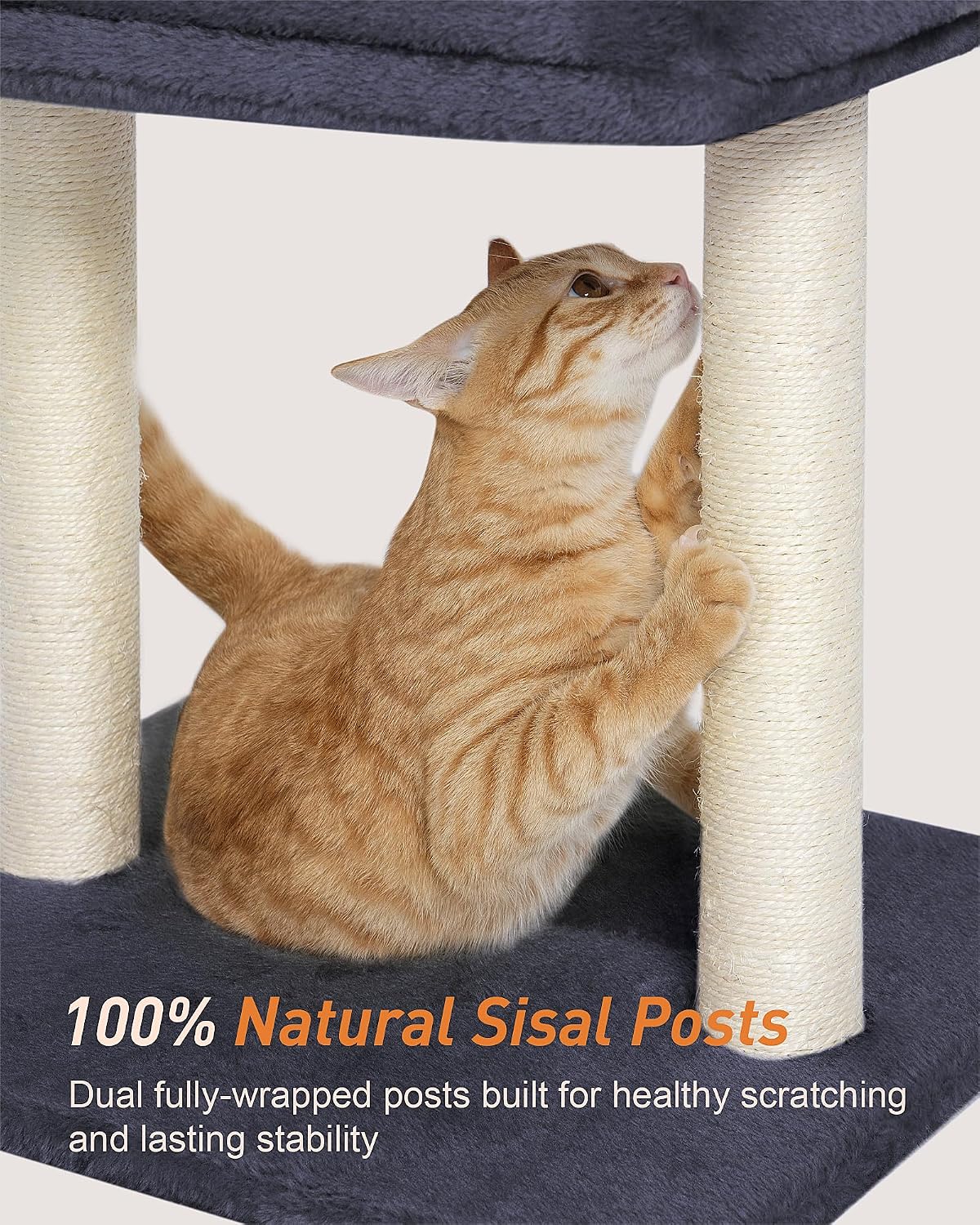 19" Small Cat Tree with Scratching Post for Indoor Cats with Perch – Essentials for Cats - Dark Gray - image 3