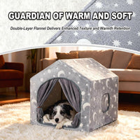 Indoor Dog House, Soft Warm Glow Dog Cave for Medium & Large Dogs – Essentials for Dogs - XL (29"×29"×29") / Grey - image 2