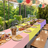 4Pcs Pastel Tablecloths, Mix Color Plastic Tablecloth Disposable Rectangle Table Covers for Baby - Pastel Rectangle / 4pcs - image 4