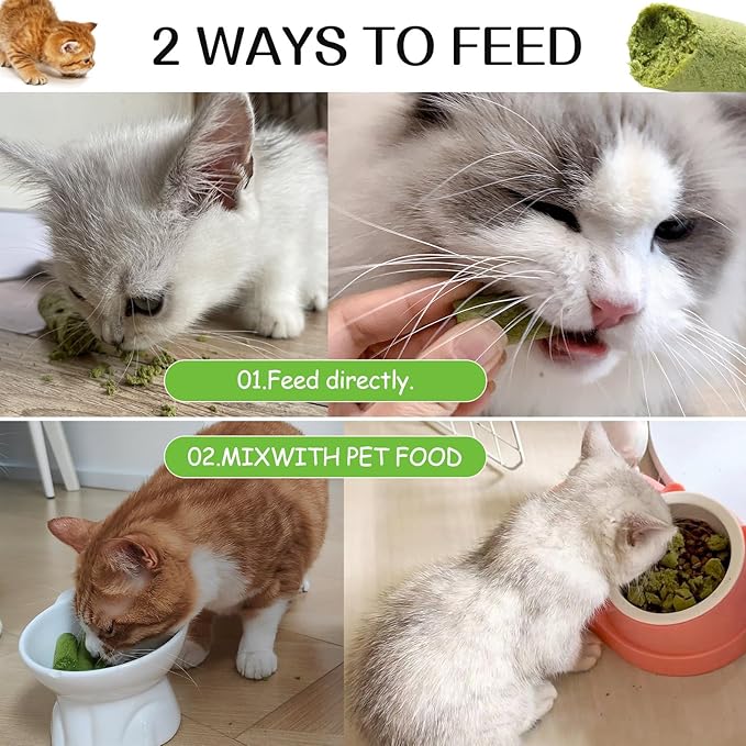 HavenJanny 100g Cat Grass Teething Stick, Freezed Drying Cat Grass Sticks Snacks for Cats, Edible Cats Treats for Teeth Cleaning and Hairball Removal