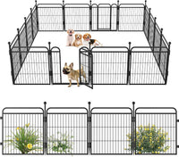 Gardner Pet Dog Playpens, 24" H 16 Panels Dog Pen Outdoor/Indoor Dog Fence Exercise Pen for Small - Black / 16 / 24"H