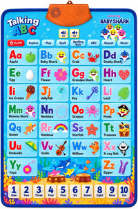 Just Smarty Interactive Alphabet Wall Chart, ABC & 123's, Blue – Fun for Kids & Family - Baby Shark