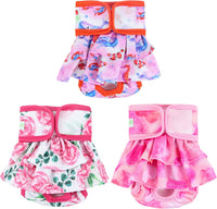 wegreeco Dog Diapers Female - X-Large (Pack of 3) / Ocean of Flowers