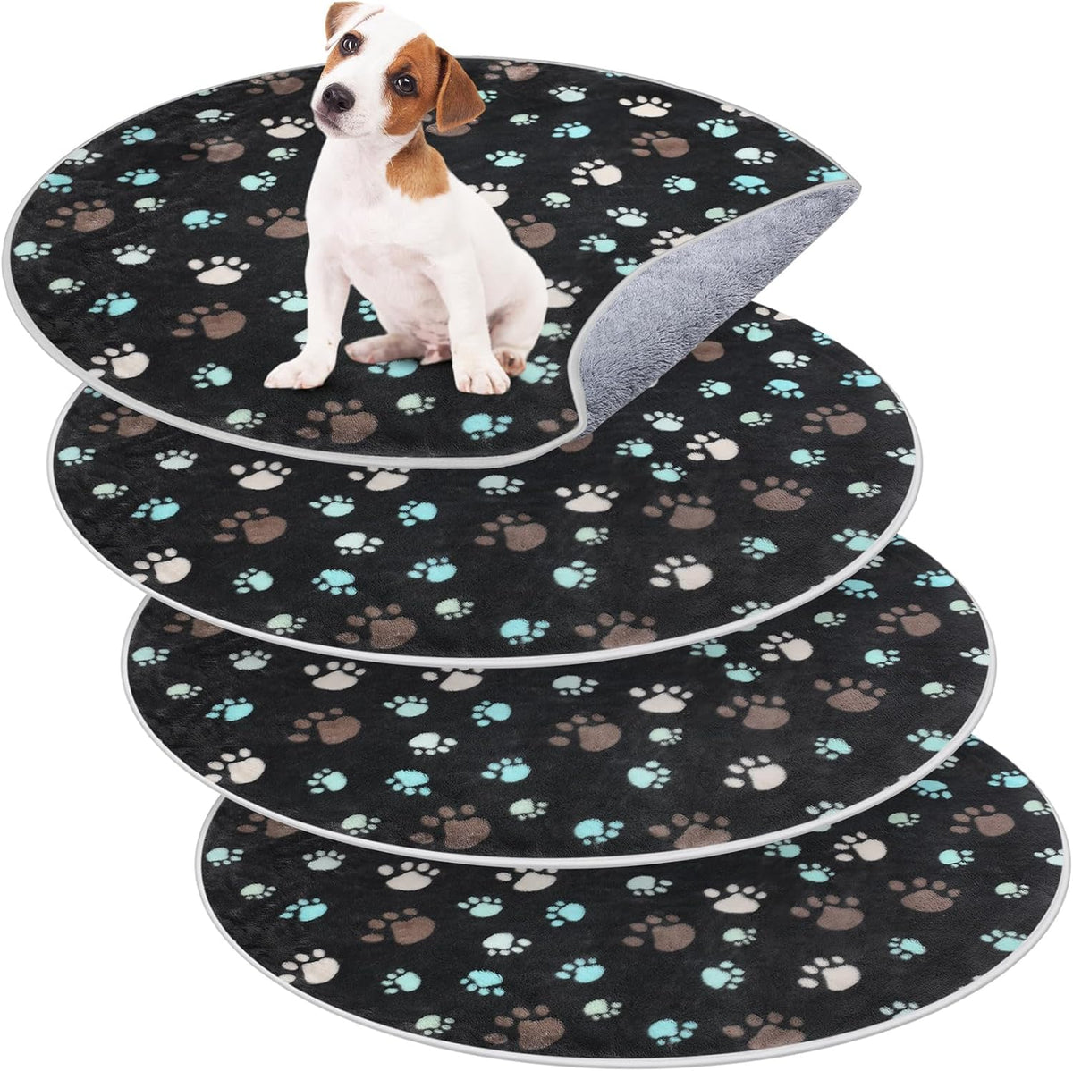 4 Pack Washable Whelping Pad Whelping Supplies Absorbent Reusable - Dark Gray / 32 Inch