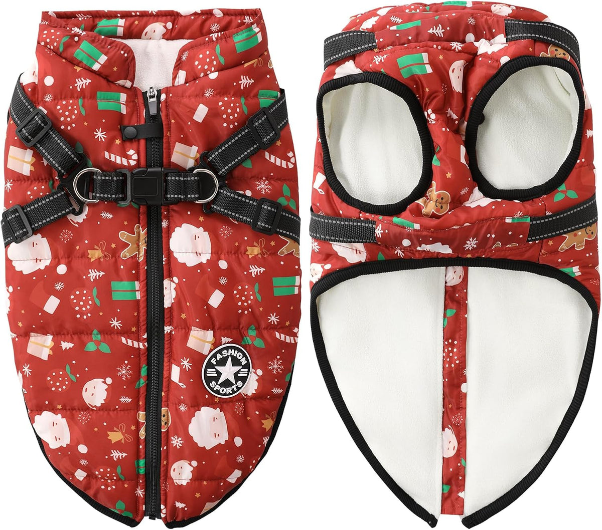 Aiboria Dog Jackets Coat for Winter Windproof Waterproof Skiing Dog - Christmas Red / Medium