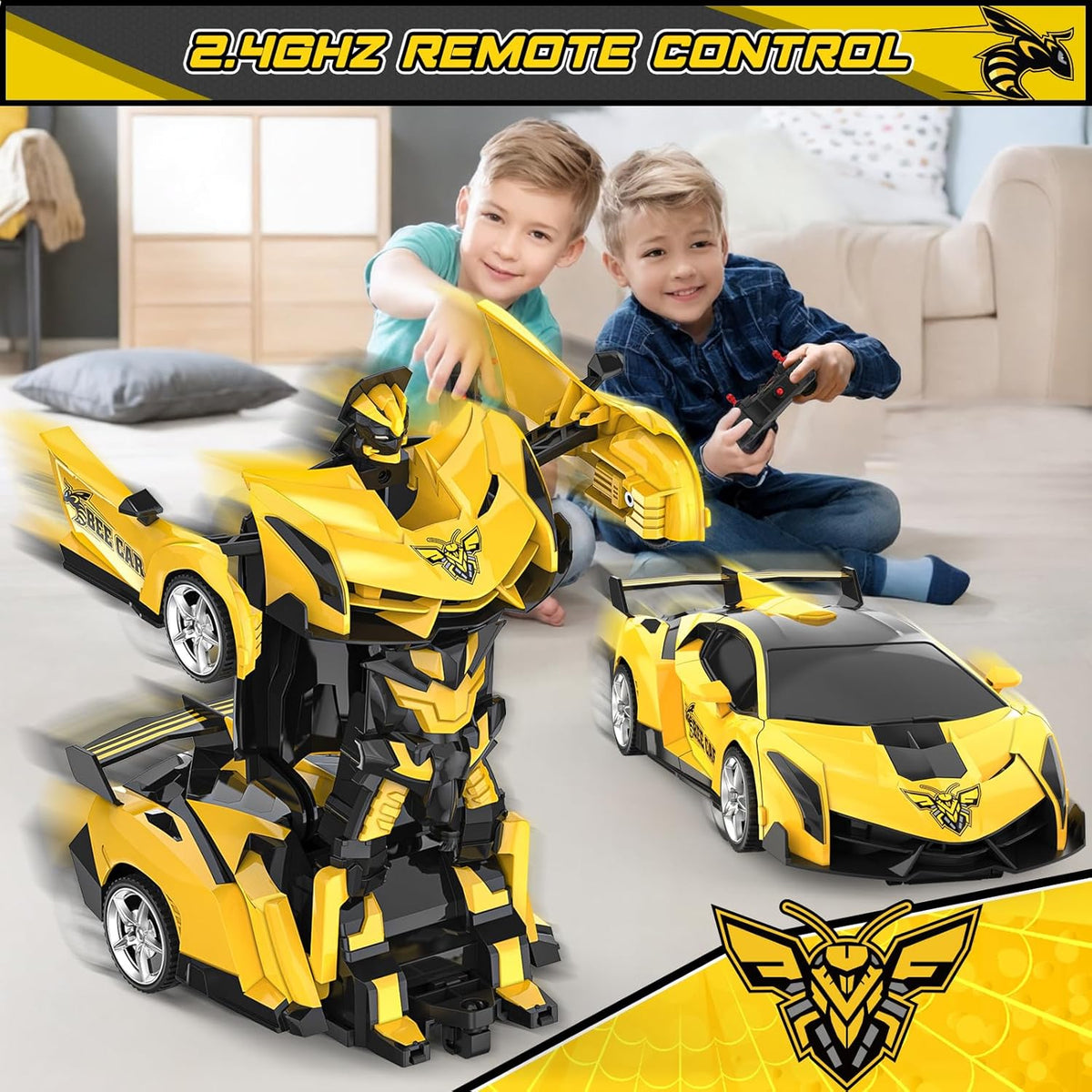 BLUEJAY Transform RC Cars for Boys 3-12 - Bee - image 3