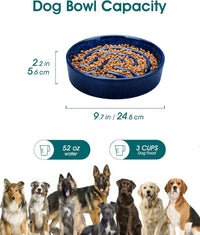 vancasso Slow Feeder Dog Bowl - Blue / 3 Cups - image 3