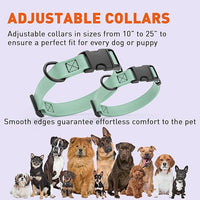 Dogline Biothane Waterproof Dog Collar with Quick Release Buckle Strong Coated Nylon Webbing with Odor- Proof for Easy Care Easy to Clean Fits Small Medium Large Dogs, Sage Green 3/4" W 12-19" L