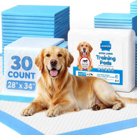 100 Count Puppy Pads 28"x34", Super Absorbent - 28"x34" 30-Count