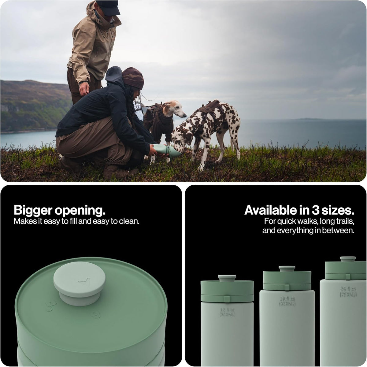 SÄKER Portable Dog Water Bottle - Olive / 550ml - image 3