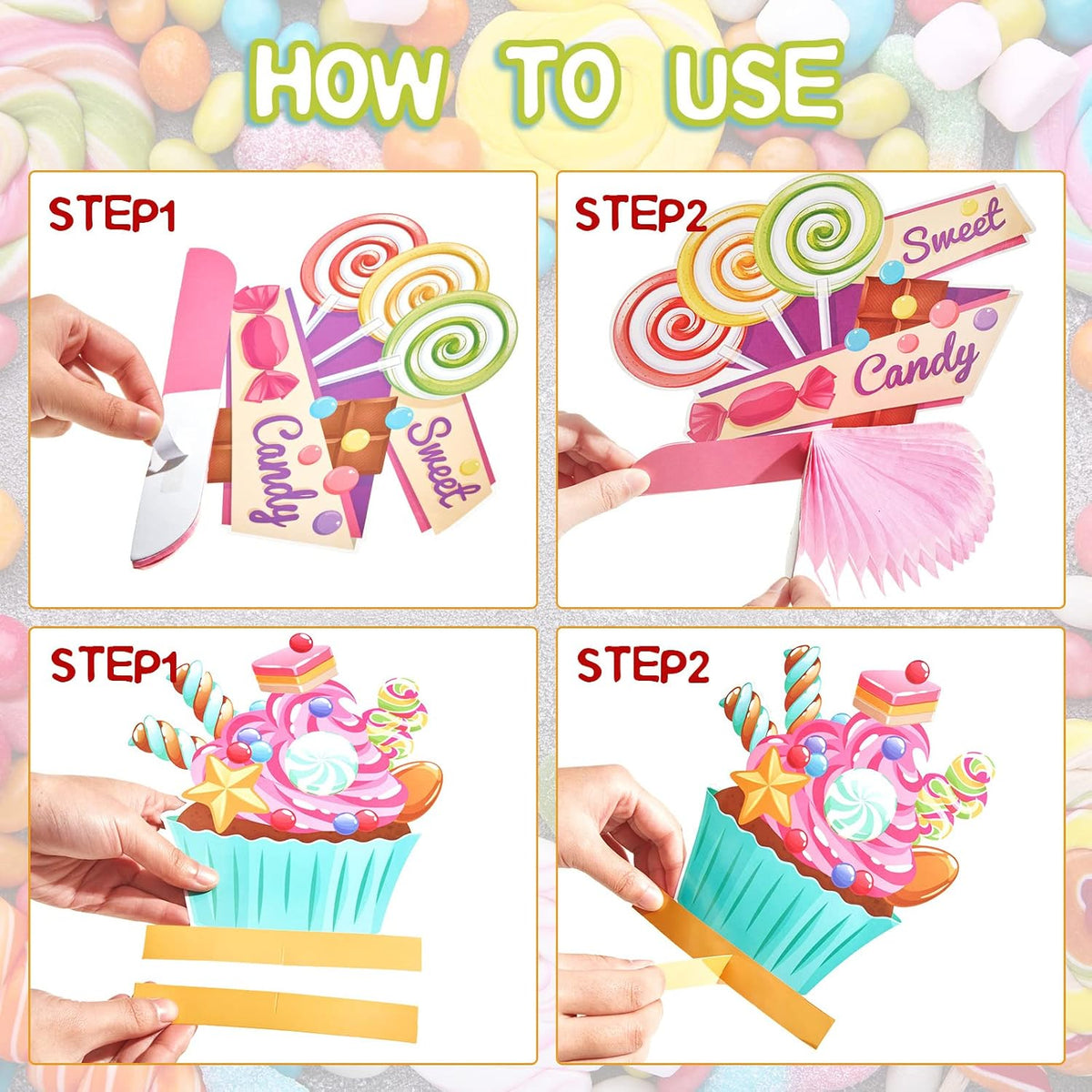 10 Pcs Candy Party Decorations Candyland Table Decor Welcome - Candy - image 3