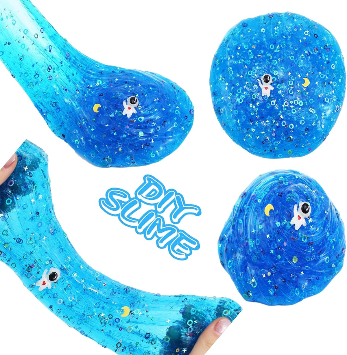 Charming Blue Crunchy Fishbowl Bead Slime - Astronaut - image 2