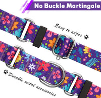 Hikiko Martingale Dog Collar Without Buckle - Colourful Blossoms / Small - image 3