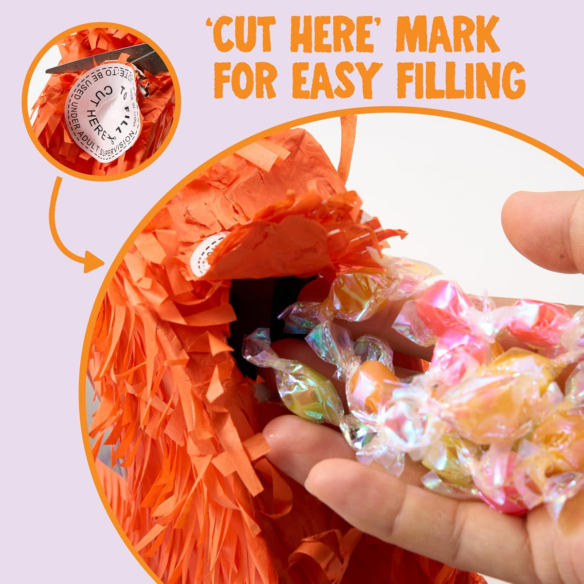 JOYIN Pumpkin Piñata Set, Foldable 10.5 x 16 Inch Jack-O’-Lantern Piñata with Stick and Blindfold - Pumpkin Pinata Set-3pcs - image 4