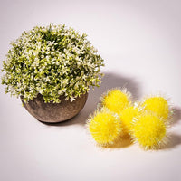 VAPKER 30 Pcs Cat Ball Toys Sparkle Balls Extra Large 2 Inch Cat's Favorite Chase Glitter Ball Glitter Tinsel Pom Poms Balls Yellow Color