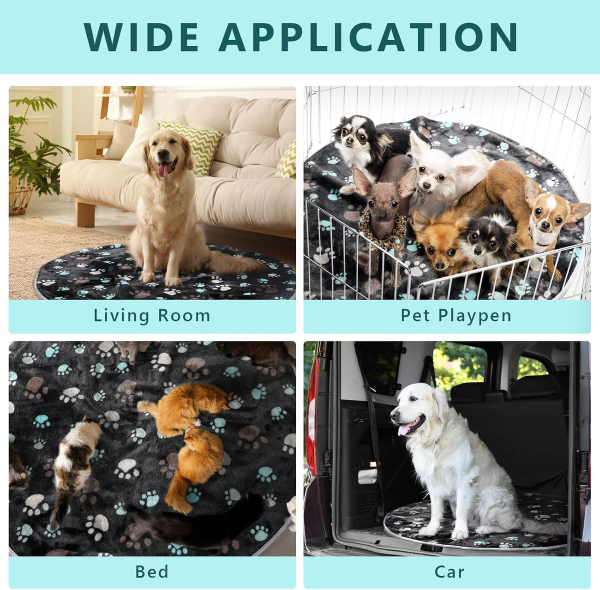 4 Pack Washable Whelping Pad Whelping Supplies Absorbent Reusable - Dark Gray / 32 Inch - image 4