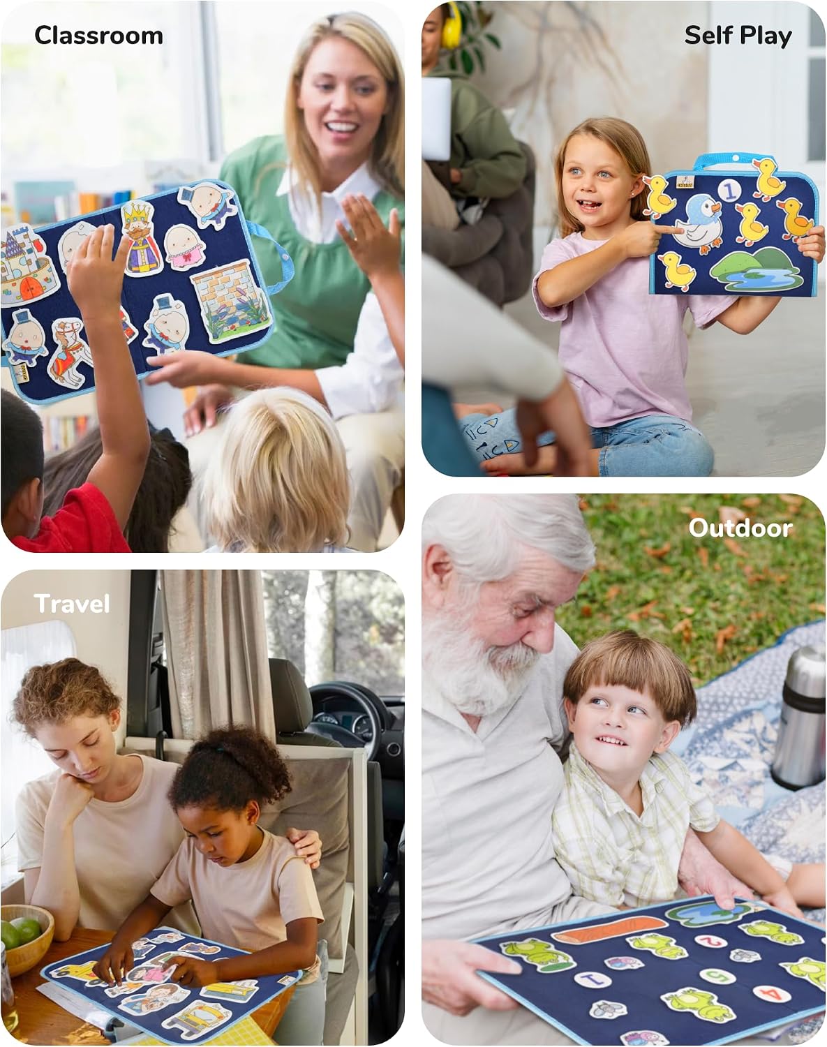 CHEFAN felt board story set with nursery rhyme felt pieces and a felt board with pockets - view 8