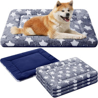 4 Pcs Dog Crate Pads Soft Warm - Rectangular 20 x 30 x 1.6 Inch / Star / Blue