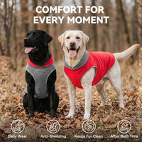 2 Pack Fleece Dog Sweater Pullover Lightweight Reflective Jacket – Essentials for Dogs - 3# Red & Grey / XX-Large - image 4