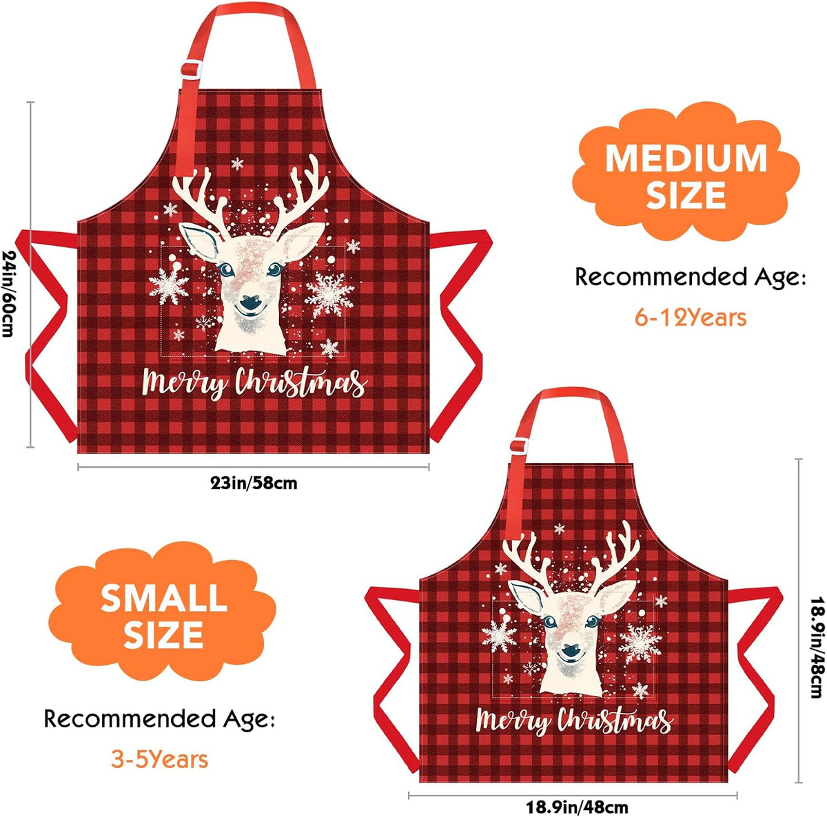 PASHOP rainbow unicorn kids apron 2 pack with front pockets in waterproof polyester - view 18