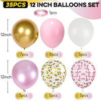 Blue Silver Balloon 12Inch Dark Metallic Blue Silver Confetti Latex - Pink Gold - image 2
