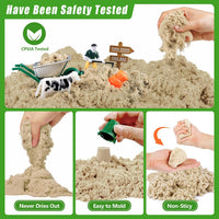 Aliex farm sensory bin with play sand, take-apart trucks and farm animals in a lidded box - view 8