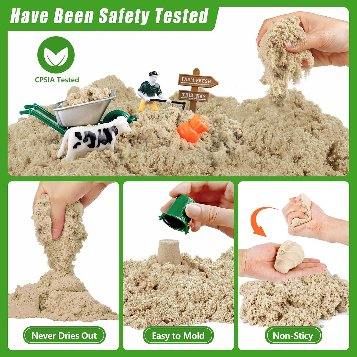 Aliex farm sensory bin with play sand, take-apart trucks and farm animals in a lidded box - view 8