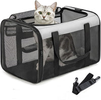 Conlun Cat Carrier Bag, Soft-Sided Pet Carriers for Dogs, M - 17.0"L x 11.0"W x 11.0"H / Grey