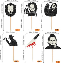 Rsstarxi 24 Have a Killer Birthday glitter horror cupcake toppers - view 38