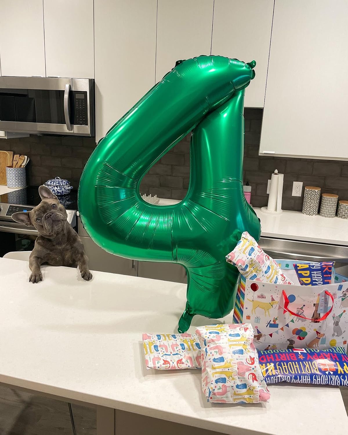 Blue Number 3 Balloon 40 Inch, 3 Balloon Number - Green / Number 4 - image 3