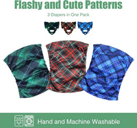 wegreeco Small Dog Diapers Male - Christmas Blue, Green, Red Plaid / Medium / 3 - image 2