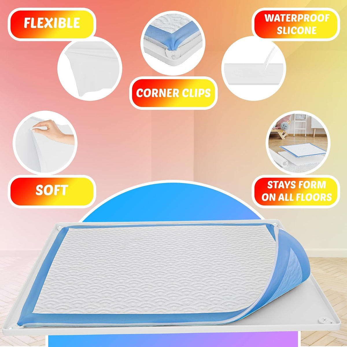 Dog Pee Pad Holder Tray Fits for 30” x 23” Pee Pads - 34 x 28 Inches / White - image 4