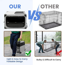 Dog Crate, Portable and Foldable Design of Dog Cage - Grey / 36.0"L x 25.0"W x 25.0"H - image 4