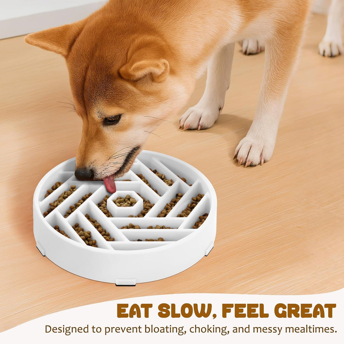 WHIPPY Slow Feeder Dog Bowl - white - image 3