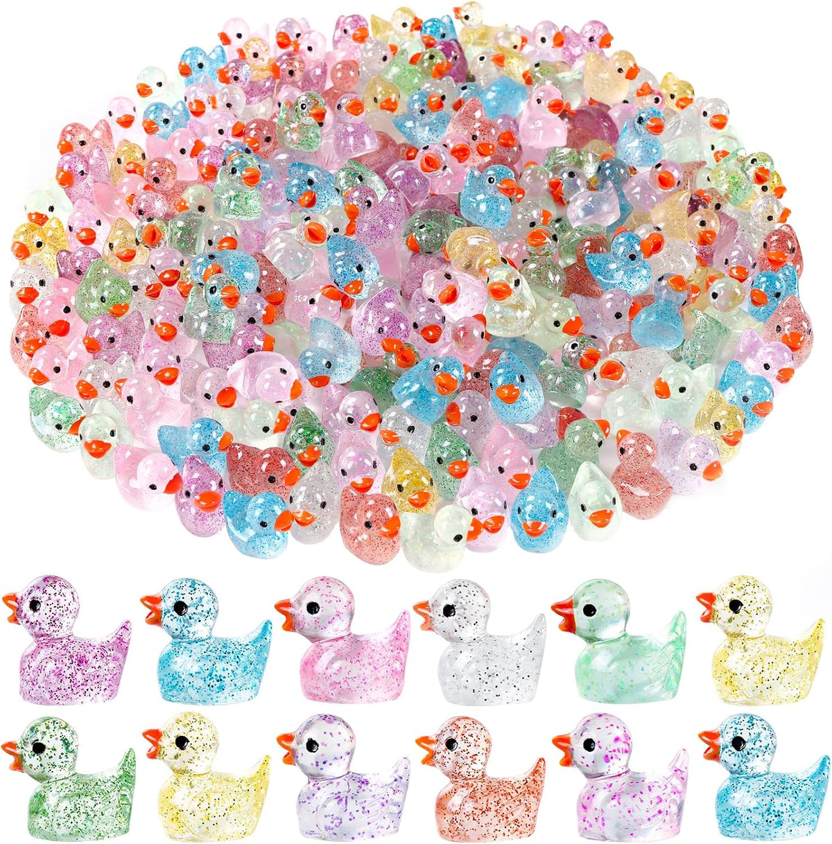 DULEFUN 150 mini resin animal and duck figurines in bright colors - view 6