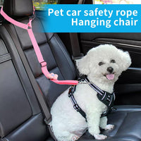 YAOHDAO Dog Seat Belt Harness for Car - Pink with Flowers - image 2
