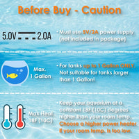 10W 5V/2A USB Super Mini Betta Heater LED Digital for up to 1 Gal - For Aquariums ≤ 1 Gal - image 3